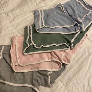 Set of 4 short shorts comfy drawstring colorful